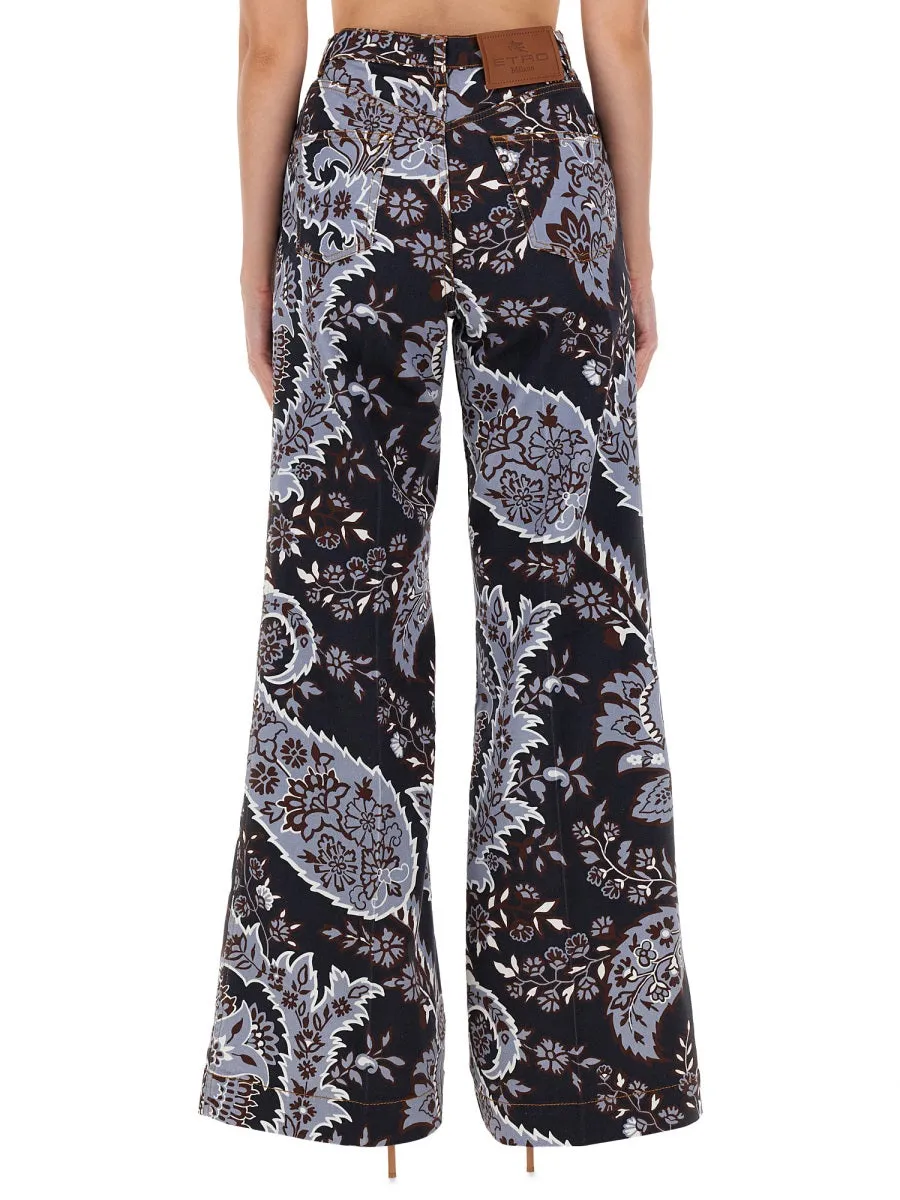 PAISLEY PRINT FLARE JEANS sold by Lord & Taylor product image thumbnail 3