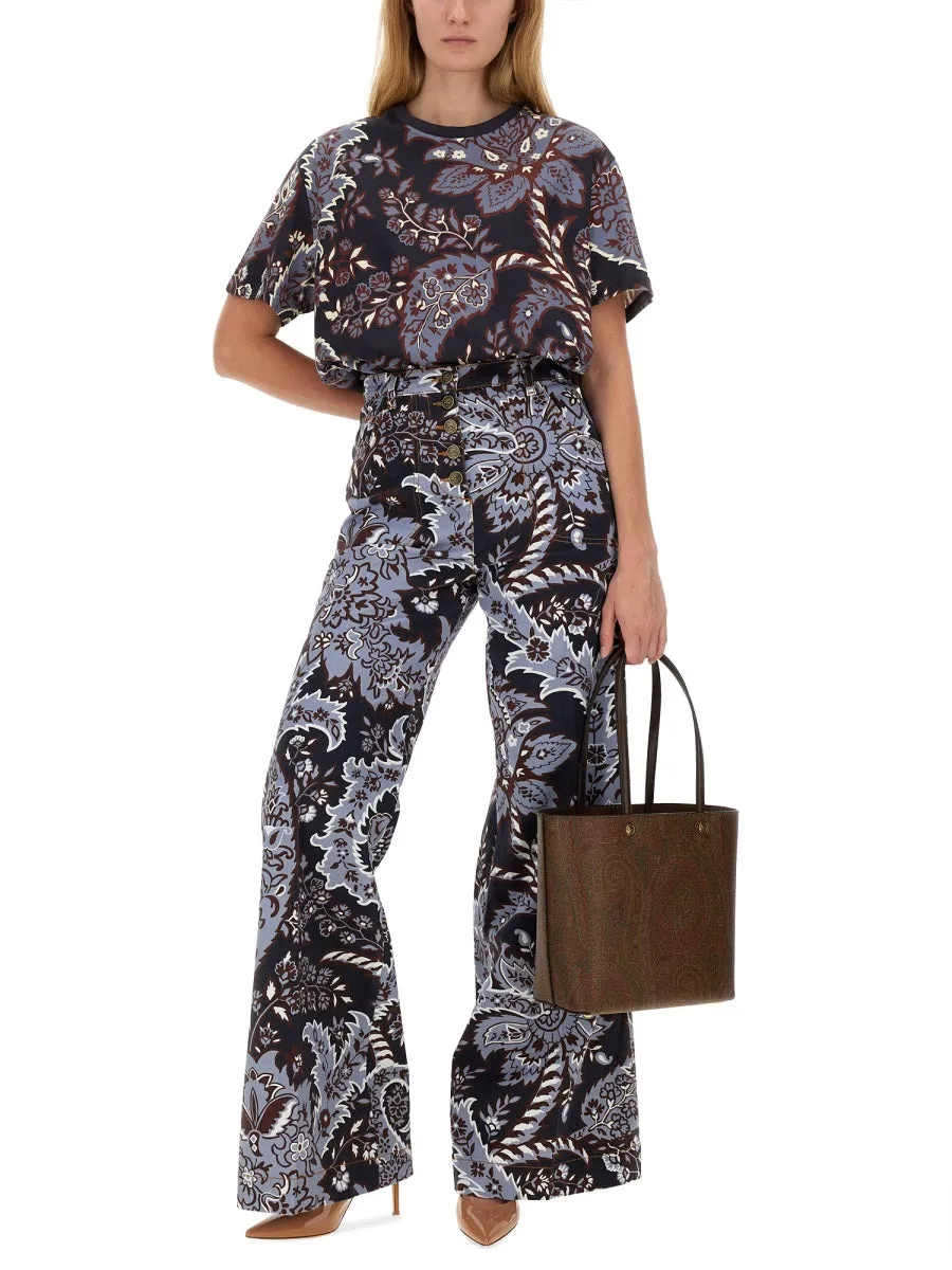 PAISLEY PRINT FLARE JEANS sold by Lord & Taylor product image thumbnail 2
