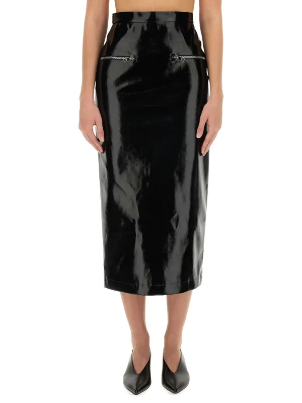 PATENT LEATHER MIDI SKIRT sold by Lord & Taylor
