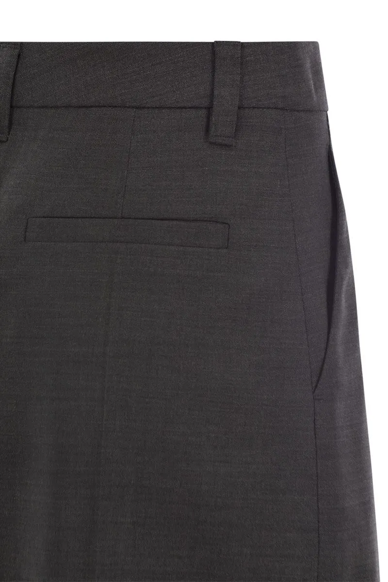 SARTORIAL LONG SKIRT IN VIRGIN WOOL CANVAS sold by Lord & Taylor product image thumbnail 4