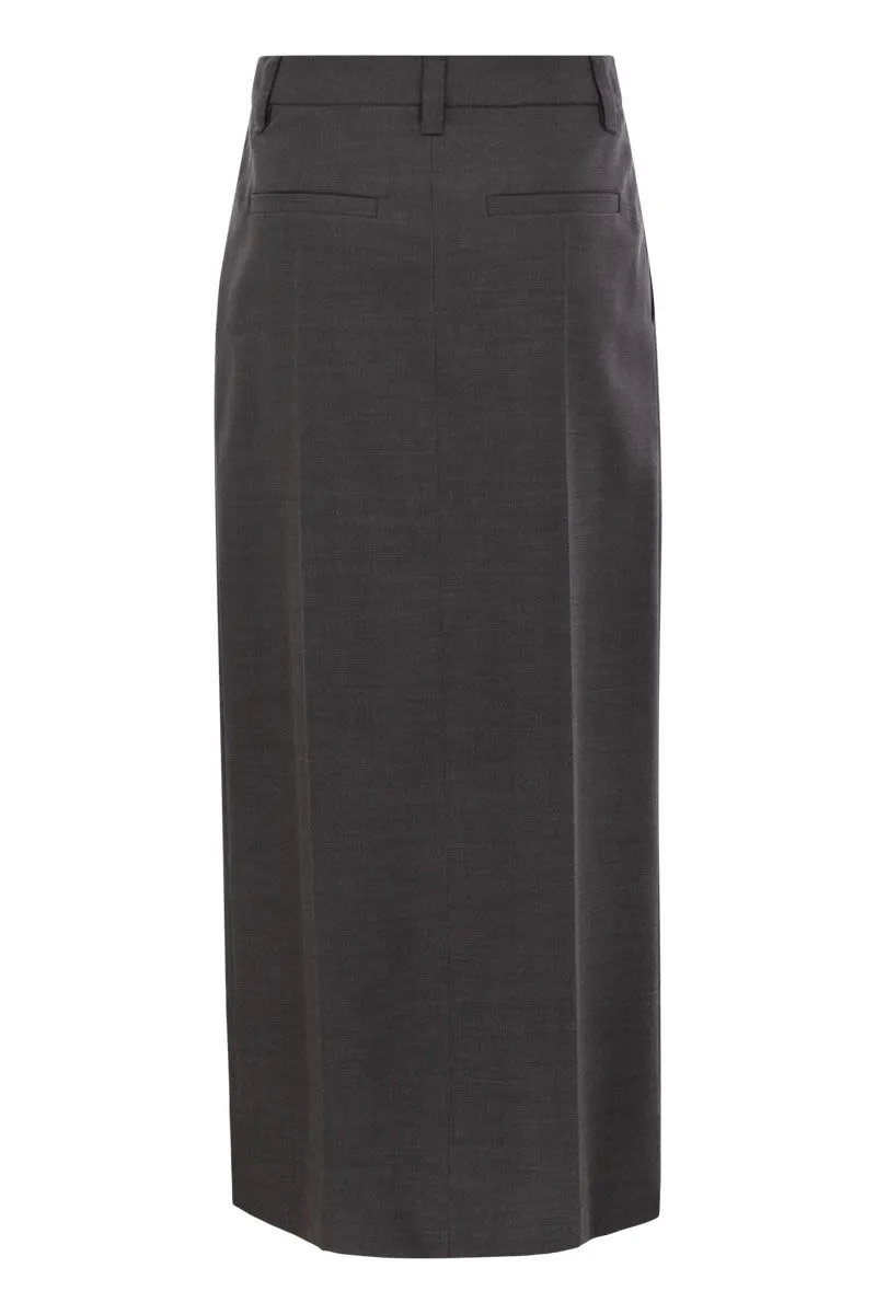 SARTORIAL LONG SKIRT IN VIRGIN WOOL CANVAS sold by Lord & Taylor product image thumbnail 2