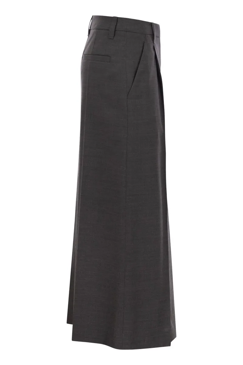 SARTORIAL LONG SKIRT IN VIRGIN WOOL CANVAS sold by Lord & Taylor product image thumbnail 3