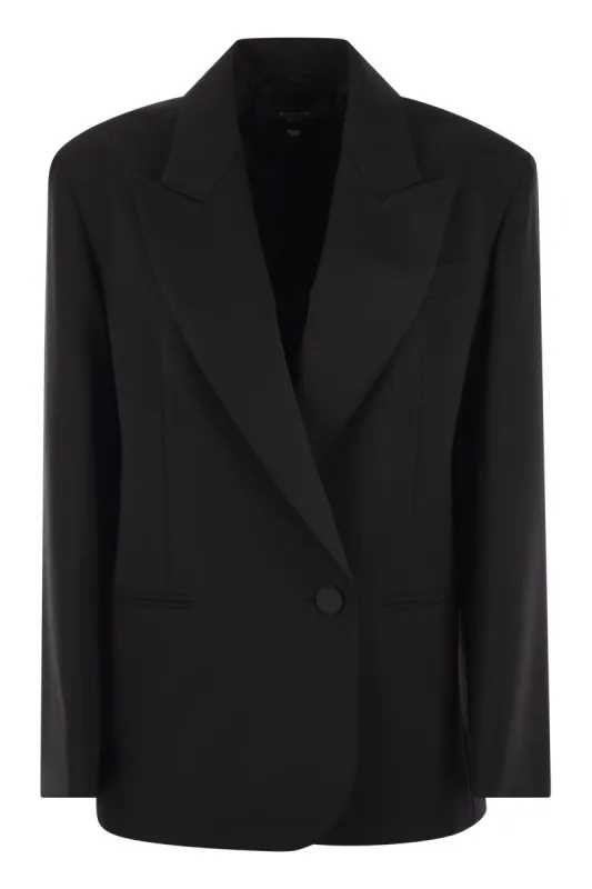 SAVA - STRETCH WOOL BLEND CANVAS OVERSIZED BLAZER sold by Lord & Taylor
