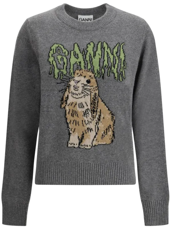 BUNNY WOOL CREWNECK SWEATER sold by Lord & Taylor