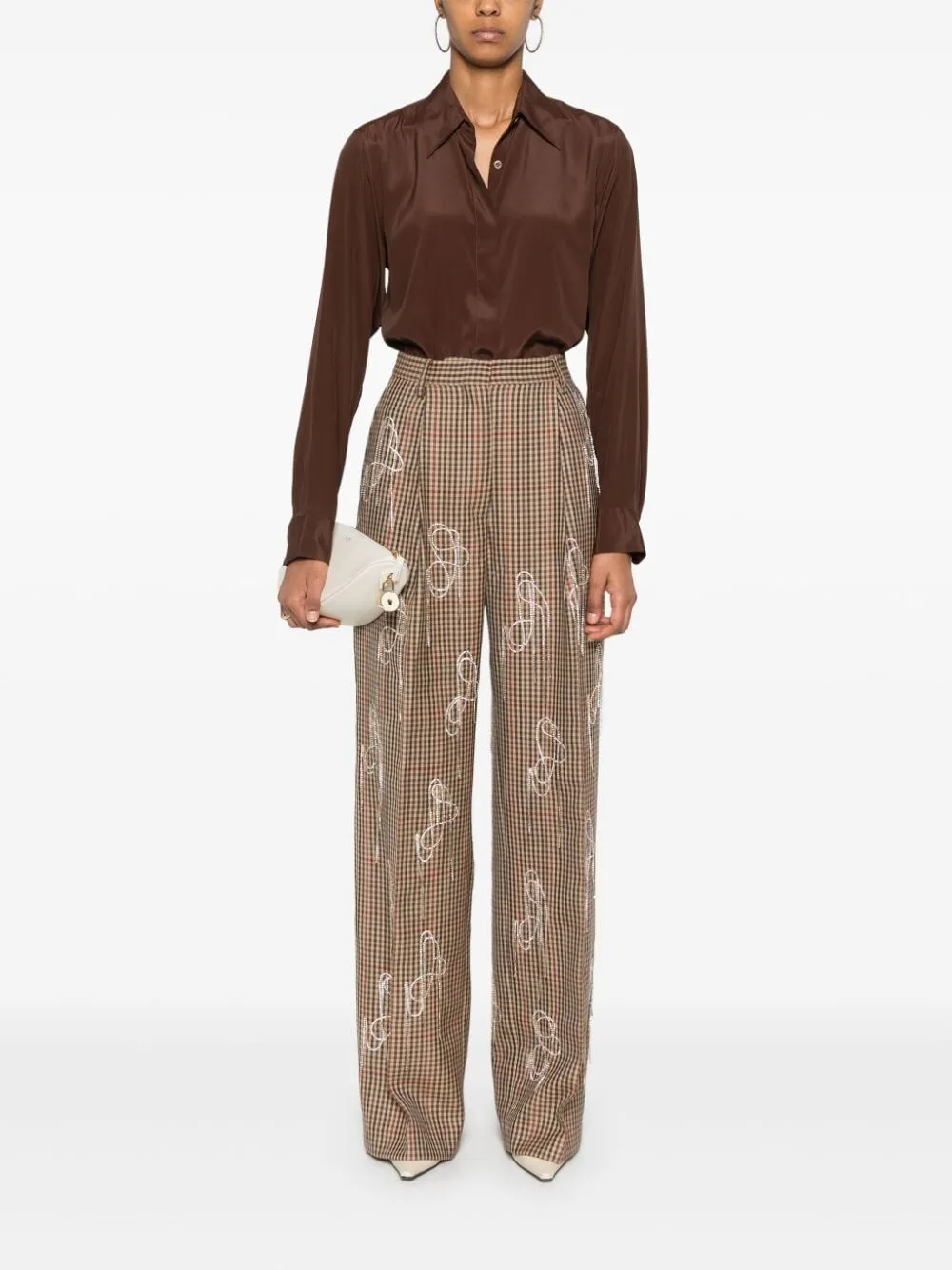 BROWN SILK BLEND SHIRT sold by Lord & Taylor product image thumbnail 5