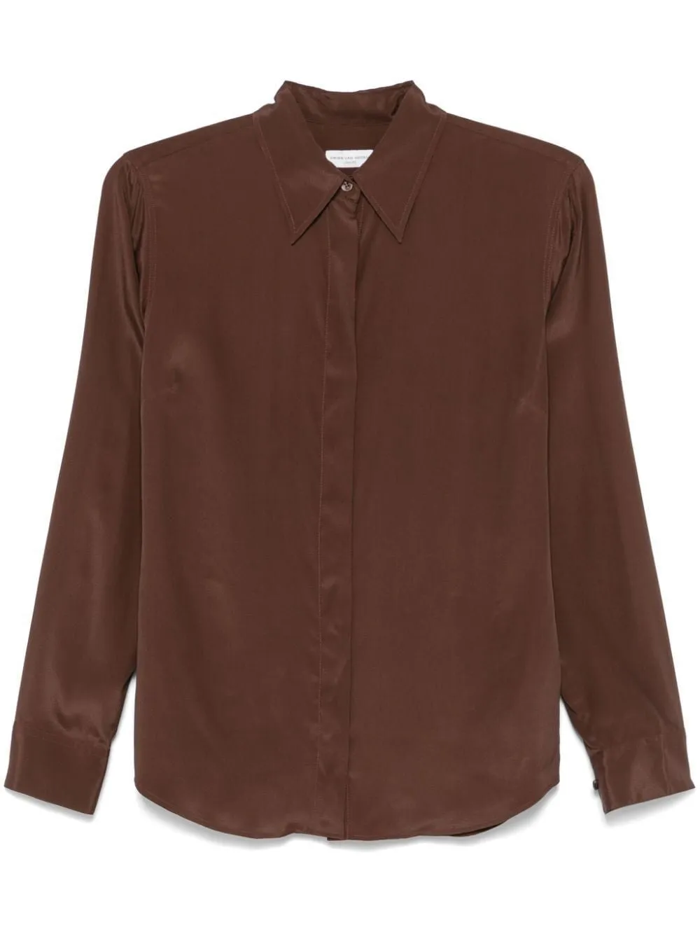 BROWN SILK BLEND SHIRT sold by Lord & Taylor