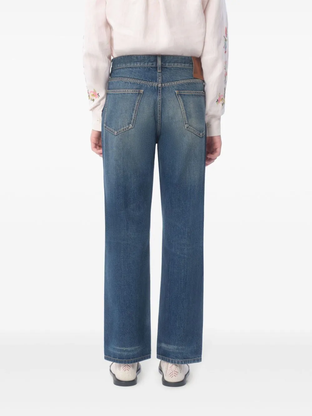 BLUE WASHED DENIM JEANS sold by Lord & Taylor product image thumbnail 4