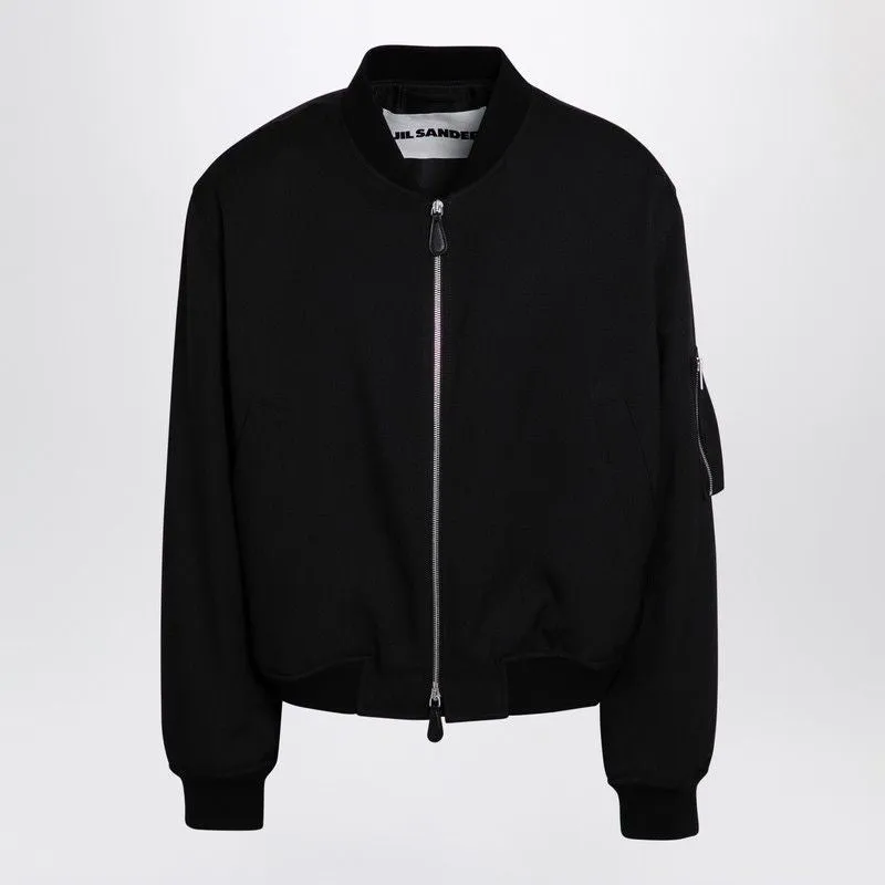 BLACK ZIPPED BOMBER JACKET sold by Lord & Taylor