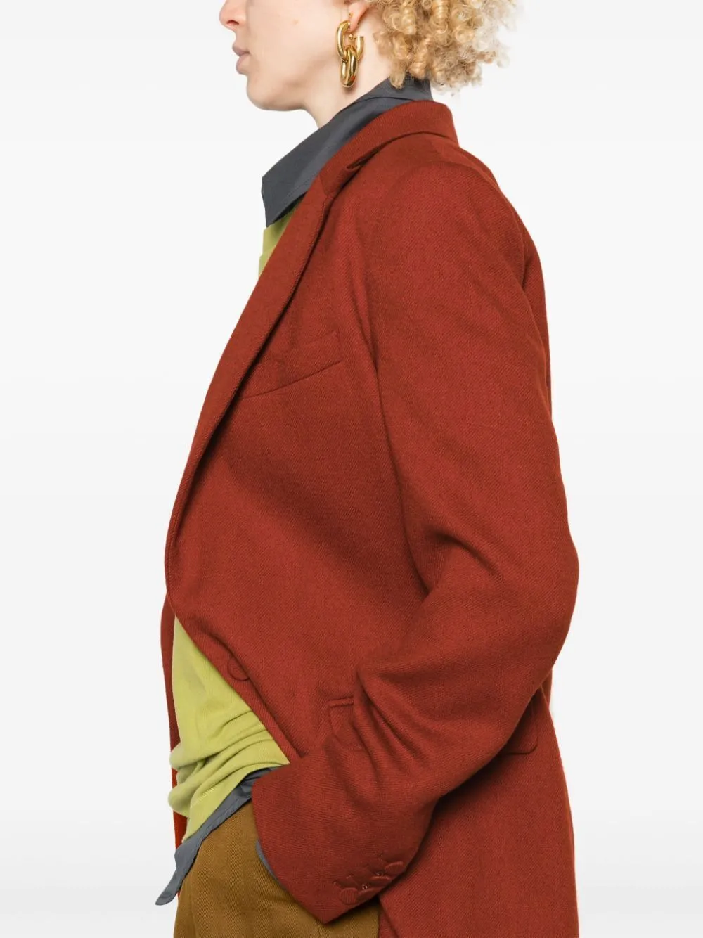 RED SINGLE-BREASTED JACKET IN WOOL sold by Lord & Taylor product image thumbnail 4