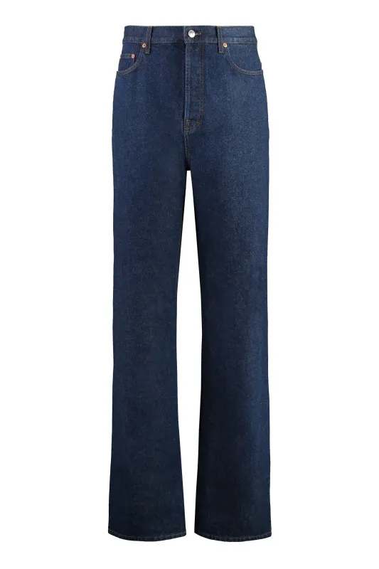 DARK BLUE WIDE DENIM JEANS sold by Lord & Taylor