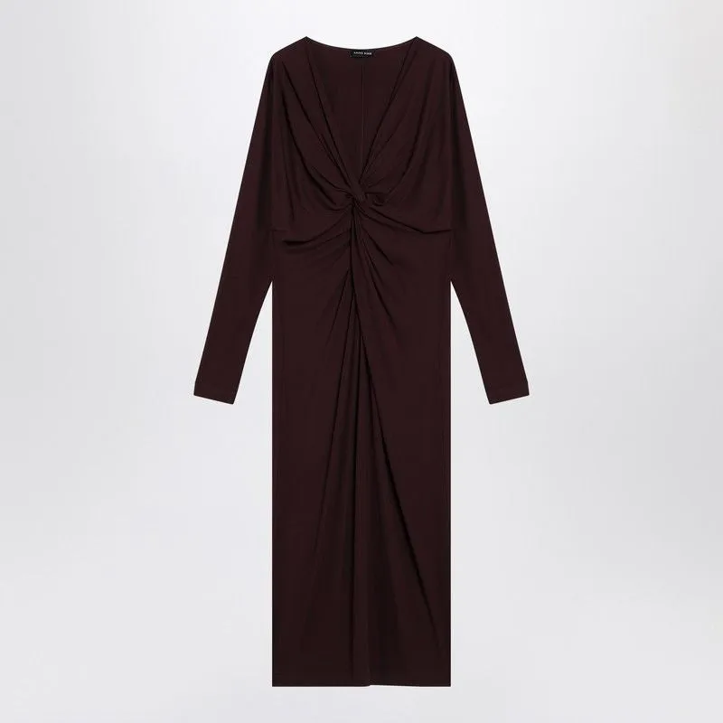 MATHILDE DRESS WITH BURGUNDY DRAPING sold by Lord & Taylor