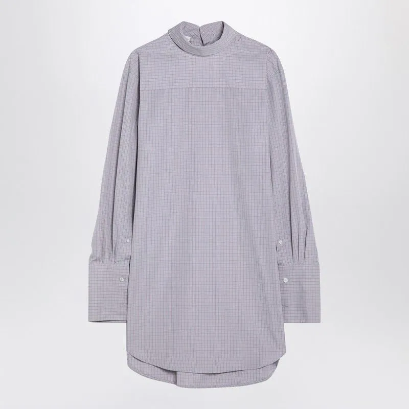 LIGHT BLUE CHECKED POPELINE TURTLENECK SHIRT sold by Lord & Taylor
