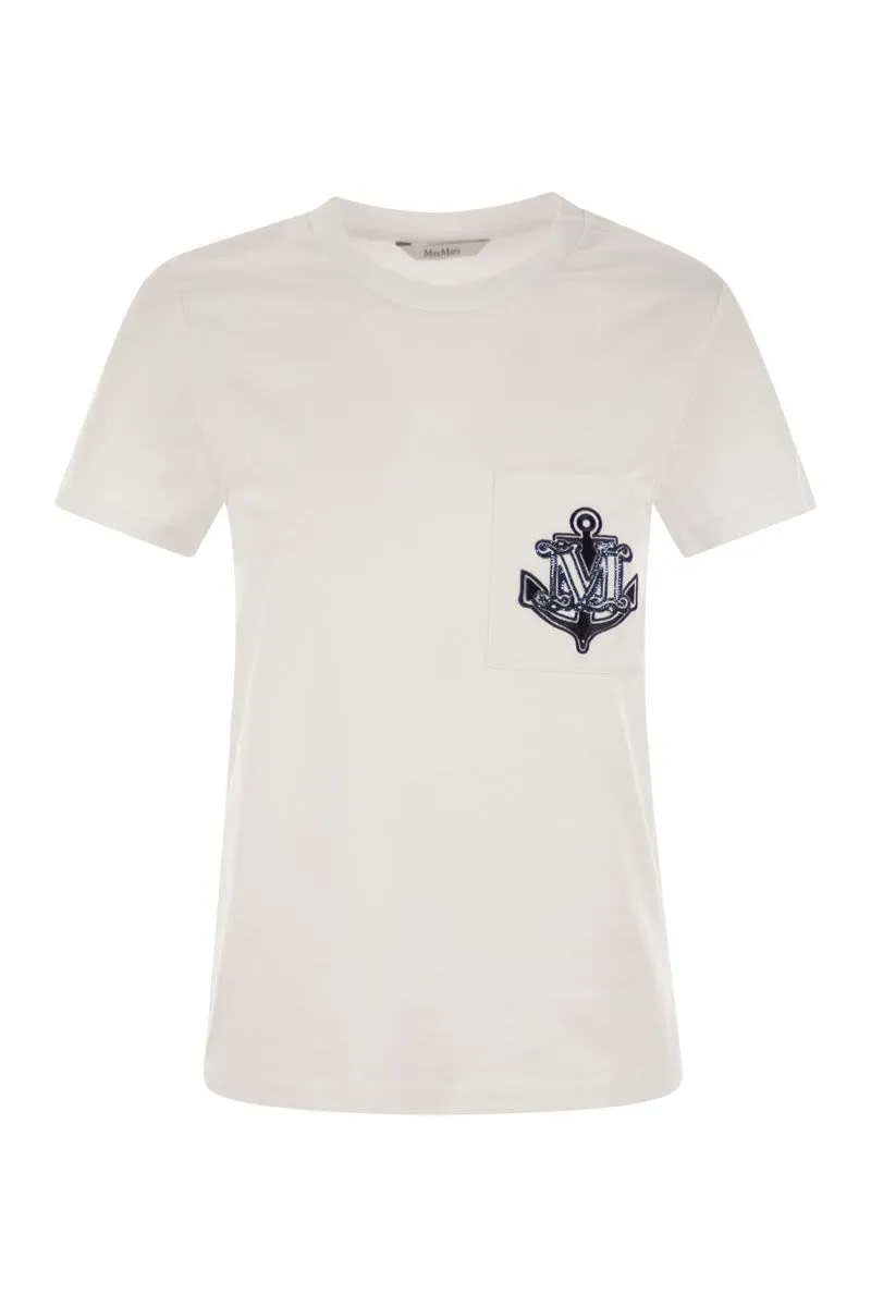 ACACIA - JERSEY T-SHIRT WITH EMBROIDERED BREAST POCKET sold by Lord & Taylor