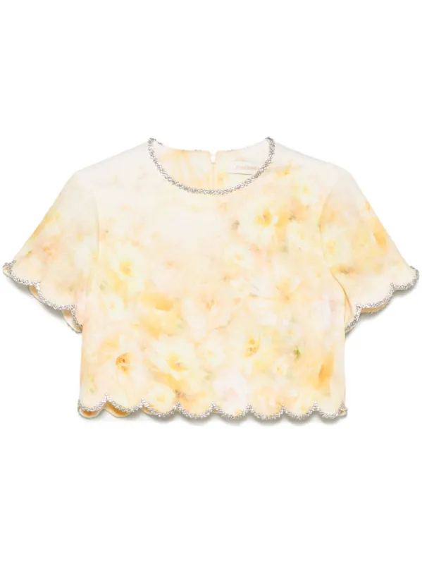 CRUSH PRINTED LINEN TOP sold by Lord & Taylor