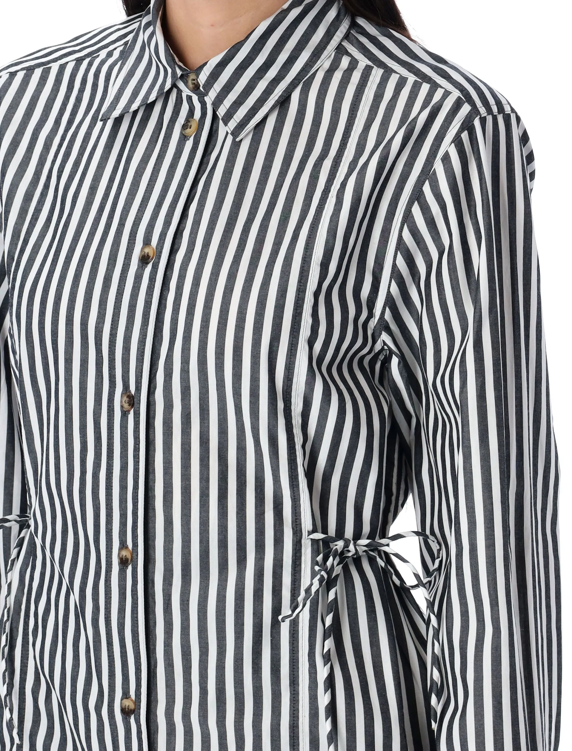 STRIPE TIE STRING SHIRT sold by Lord & Taylor product image thumbnail 3