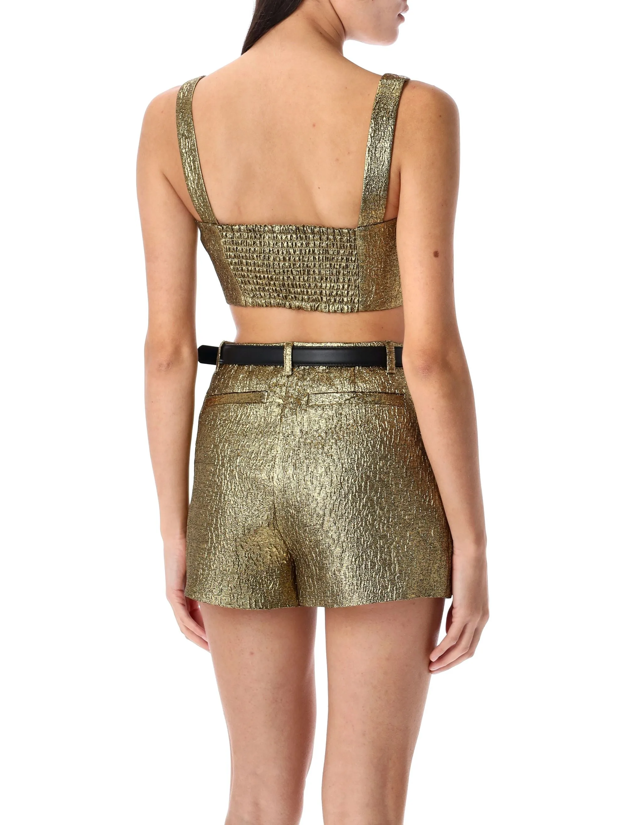 METALLIC JACQUARD CROP TOP sold by Lord & Taylor product image thumbnail 2