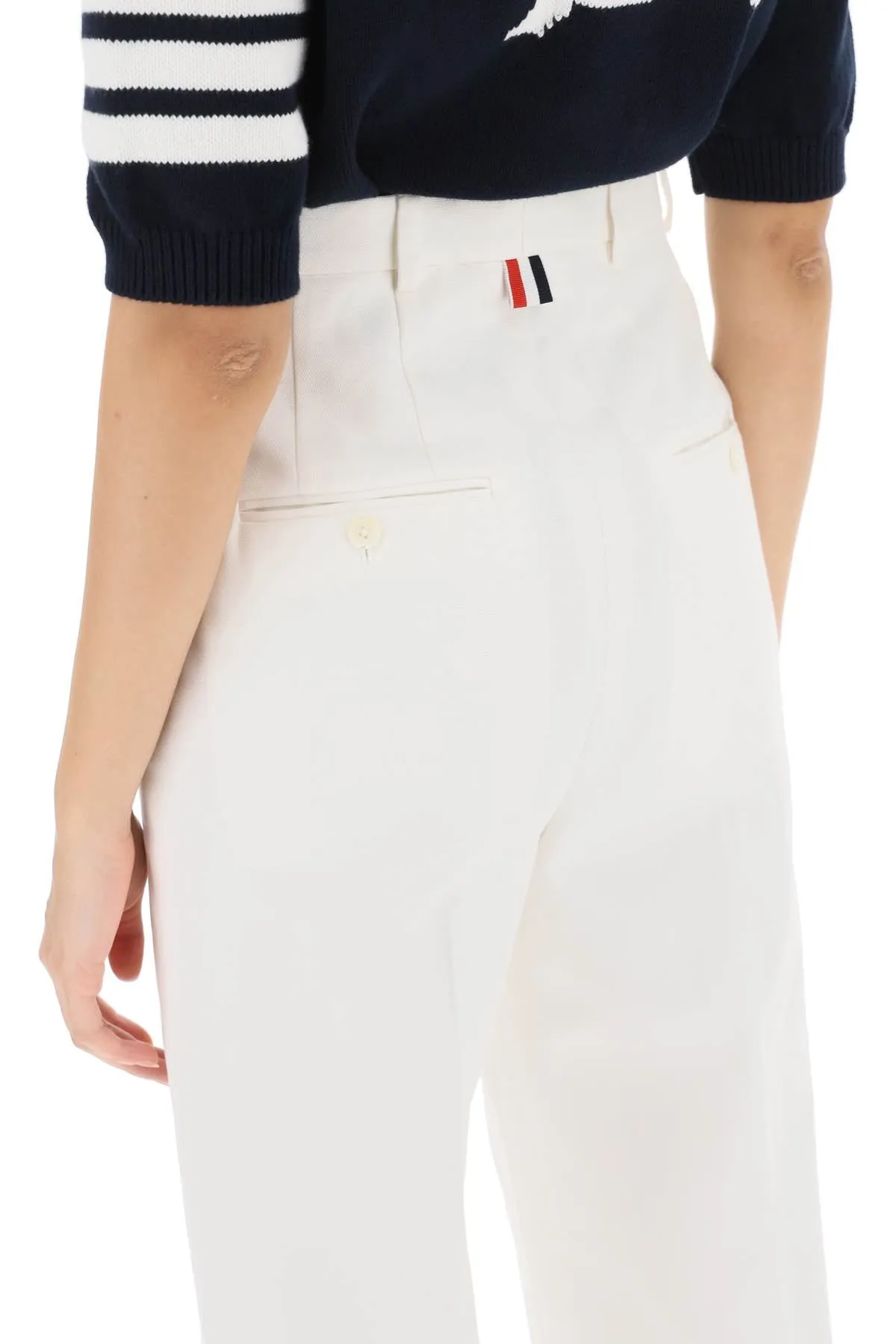HIGH WAISTED STRAIGHT LEG TROUSER IN ORGANIC COTTON CANVAS sold by Lord & Taylor product image thumbnail 4