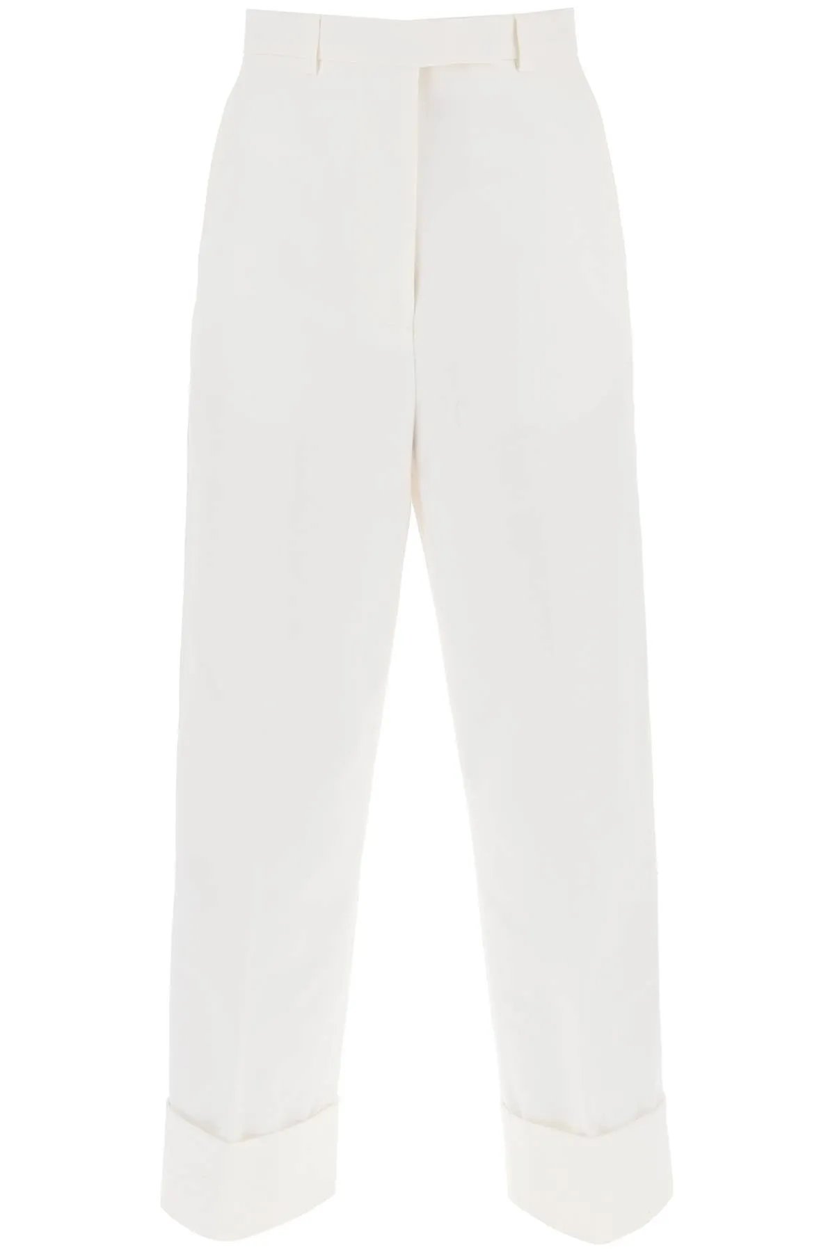 HIGH WAISTED STRAIGHT LEG TROUSER IN ORGANIC COTTON CANVAS sold by Lord & Taylor