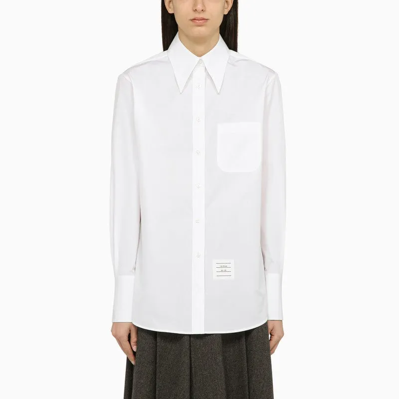 EXAGGERATED EASY FIT POINT COLLAR SHIRT IN POPLIN sold by Lord & Taylor