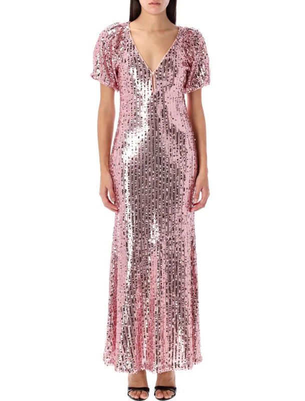 SEQUINS MIDI V-NECK DRESS sold by Lord & Taylor