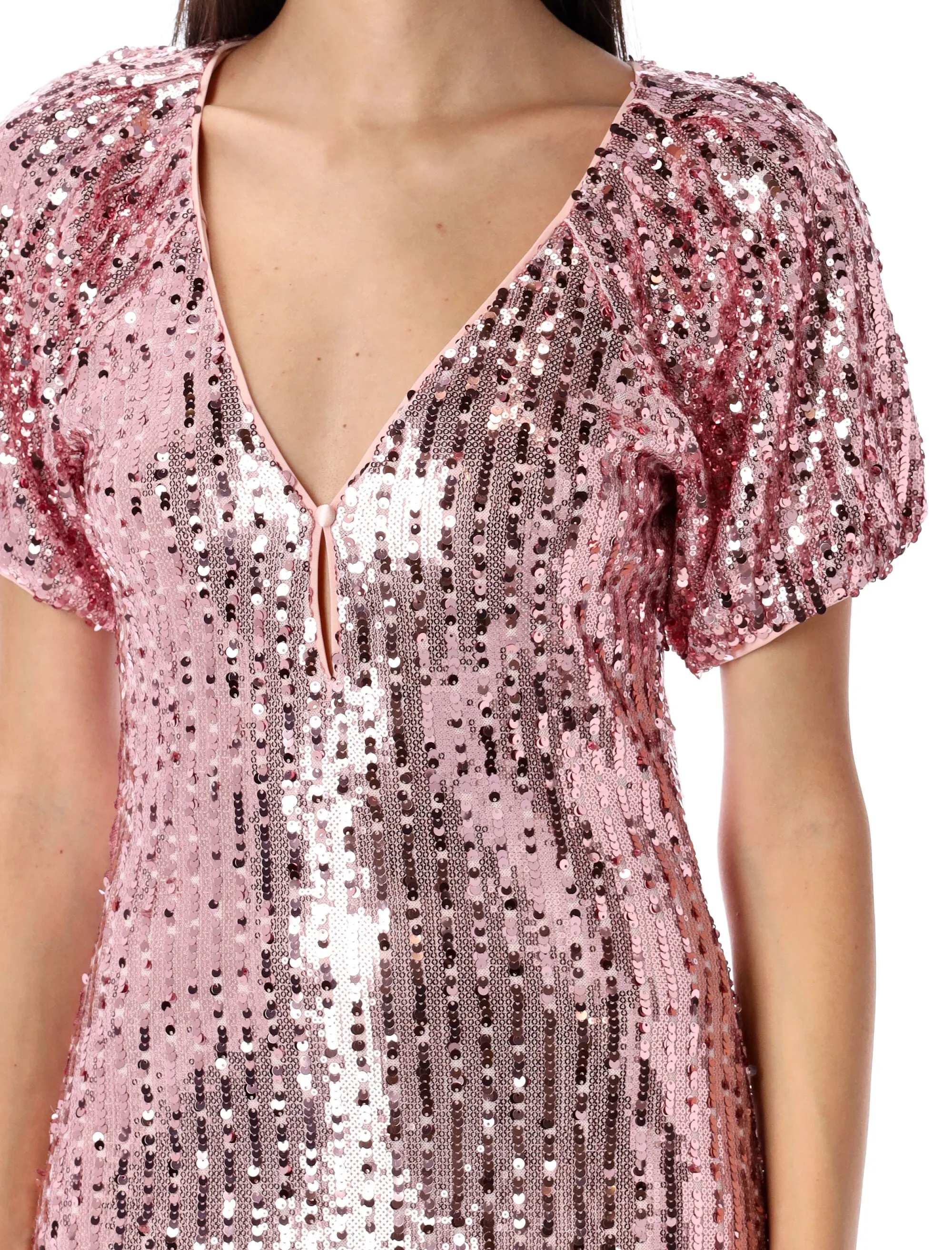 SEQUINS MIDI V-NECK DRESS sold by Lord & Taylor product image thumbnail 3