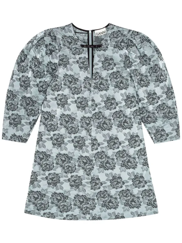 BOTANICAL JACQUARD MINI DRESS BLUE sold by Lord & Taylor
