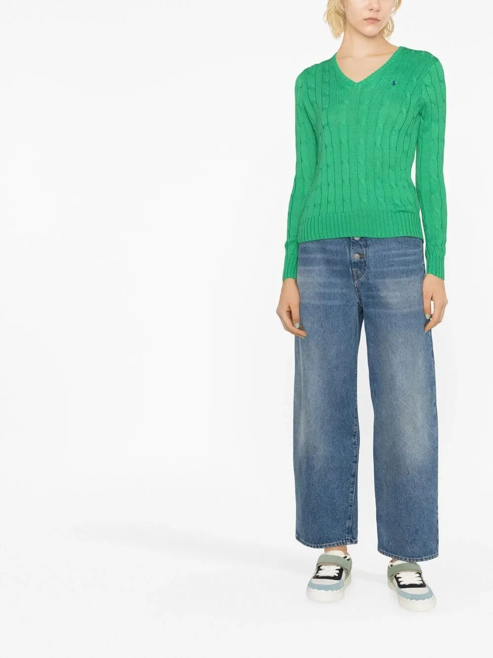 V NECK BRAIDED SWEATER sold by Lord & Taylor product image thumbnail 3