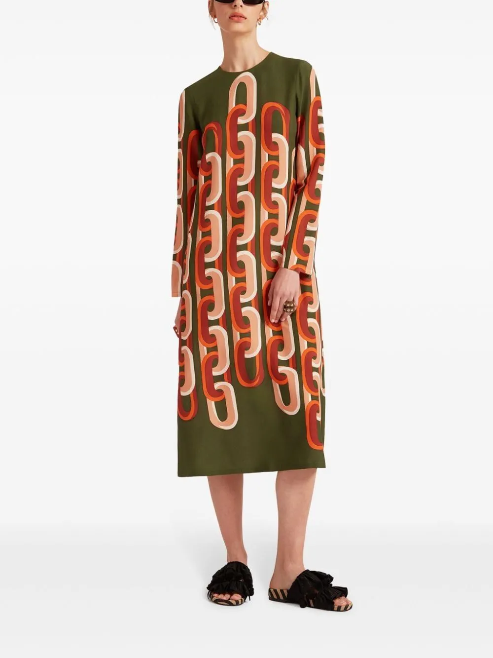 LONG SLEEVE MIDI SWING DRESS sold by Lord & Taylor product image thumbnail 4