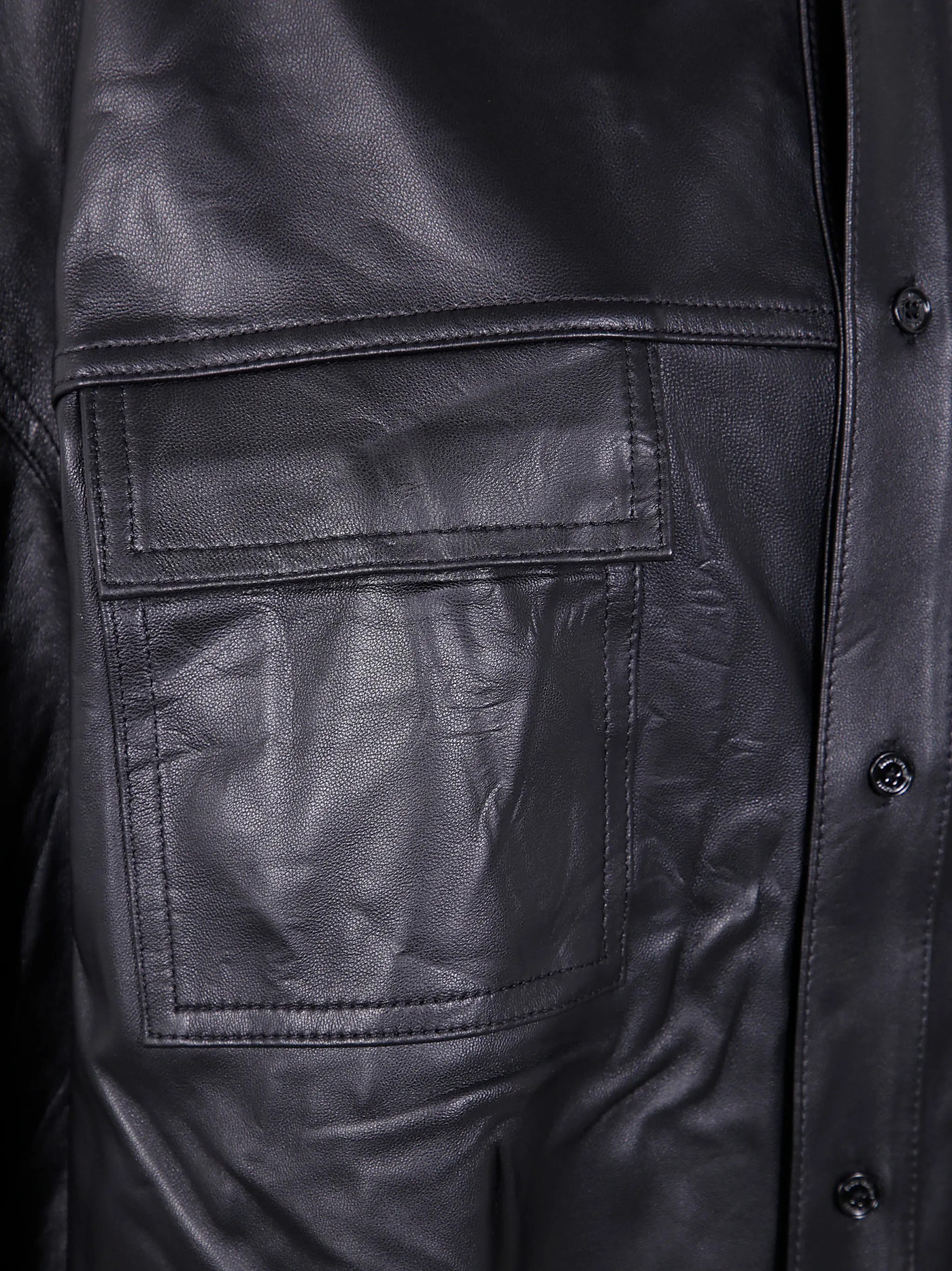 UNISEX OVERSIZED LEATHER SHIRT sold by Lord & Taylor product image thumbnail 3