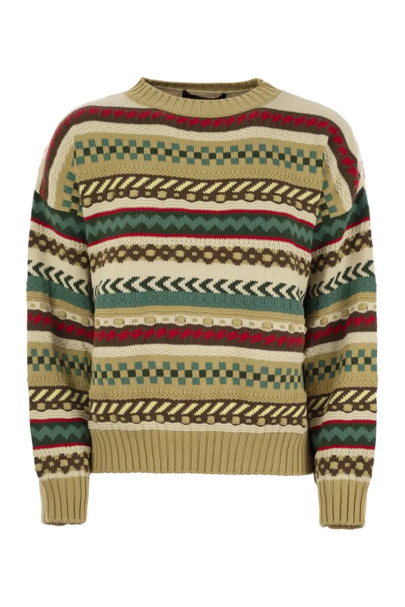 NOVARA - COTTON JUMPER WITH JACQUARD DESIGN sold by Lord & Taylor