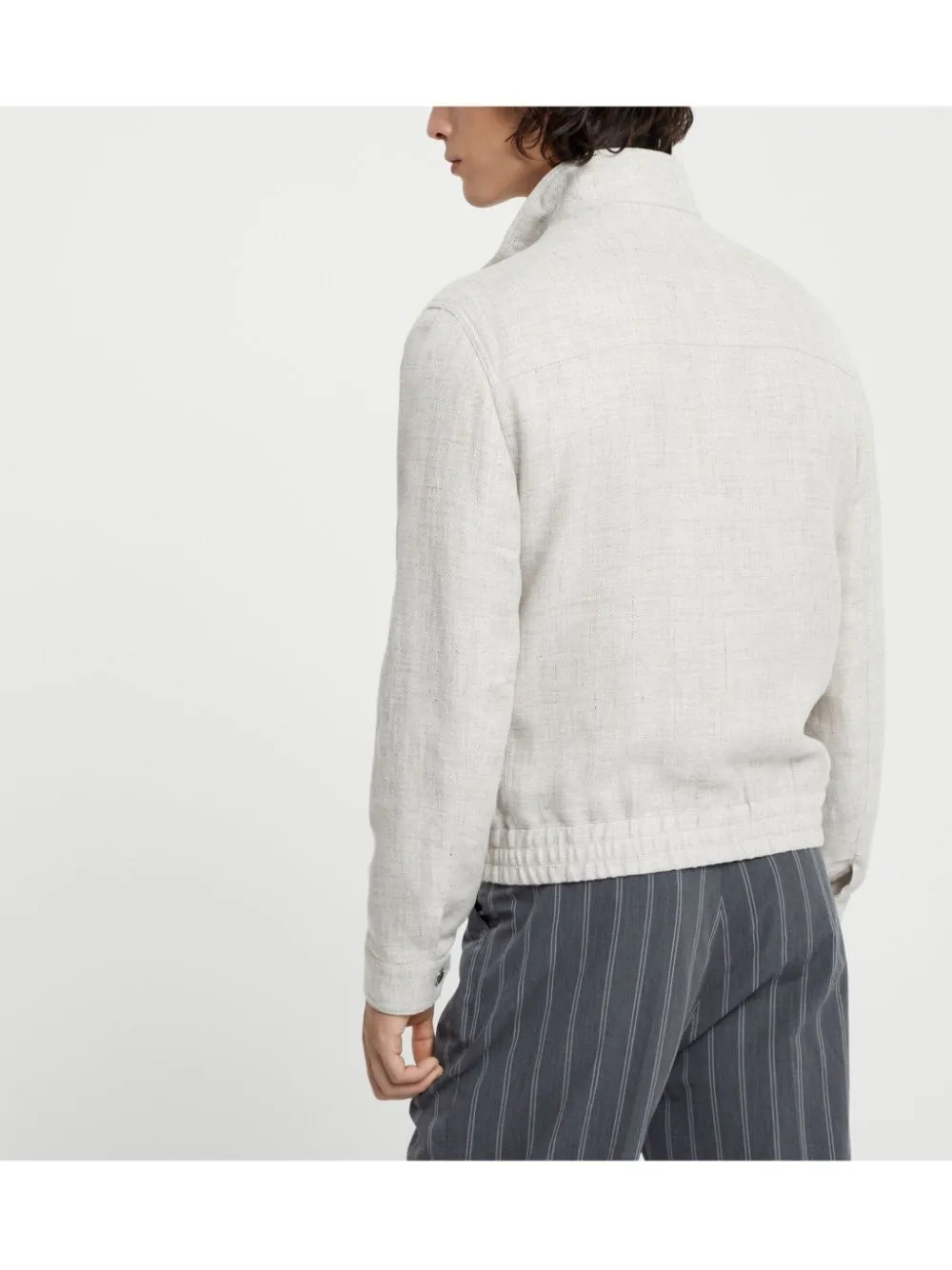 LINEN, WOOL AND SILK DIAGONAL BOMBER JACKET sold by Lord & Taylor product image thumbnail 5