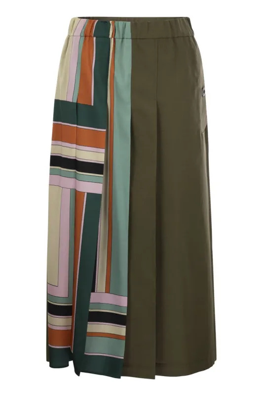 LALLO - PRINTED TWILL AND GABARDINE SKIRT sold by Lord & Taylor
