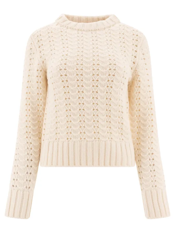 CREW NECK SWEATER IN POINTELLE KNIT sold by Lord & Taylor