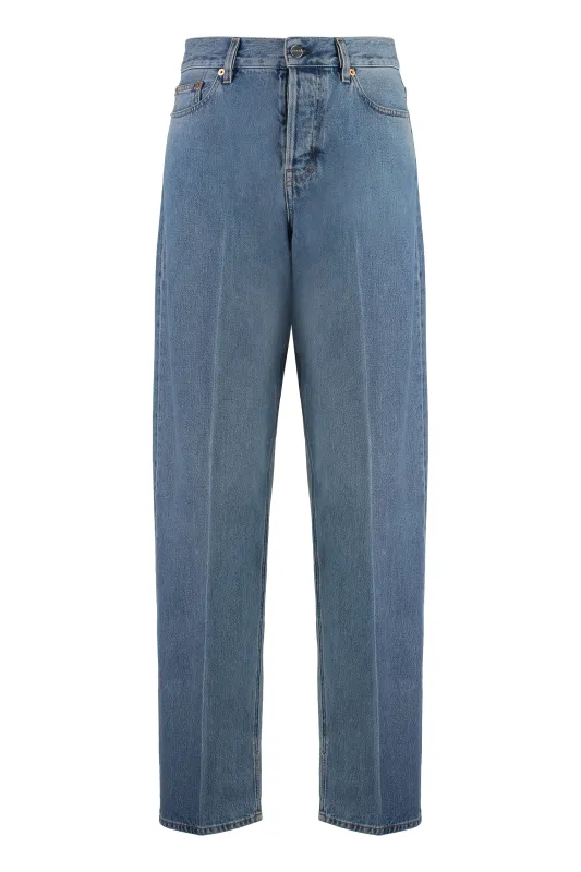 5-POCKET STRAIGHT-LEG JEANS sold by Lord & Taylor