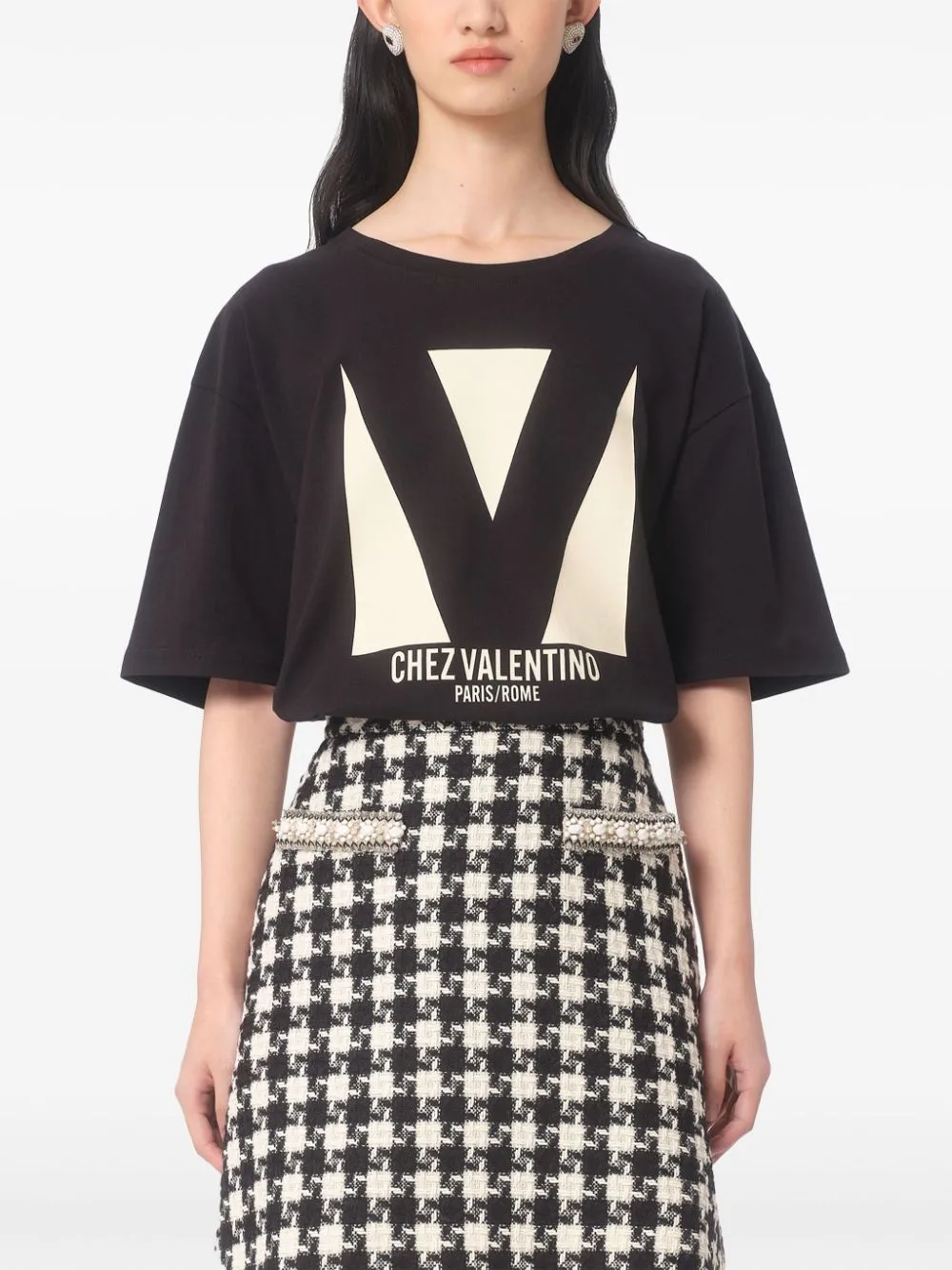 CHEZ VALENTINO COTTON T-SHIRT sold by Lord & Taylor product image thumbnail 4