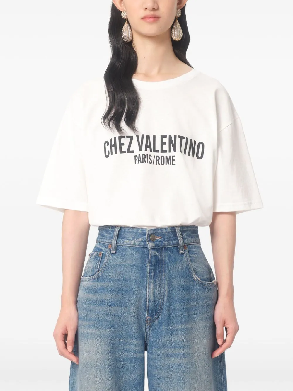 CHEZ VALENTINO COTTON T-SHIRT sold by Lord & Taylor product image thumbnail 5
