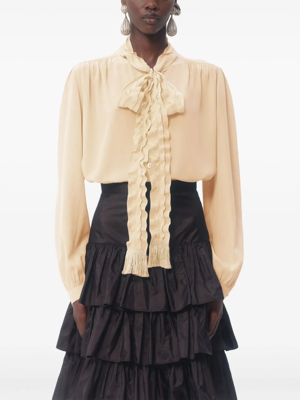CREPE DE CHINE SILK BLOUSE sold by Lord & Taylor product image thumbnail 3