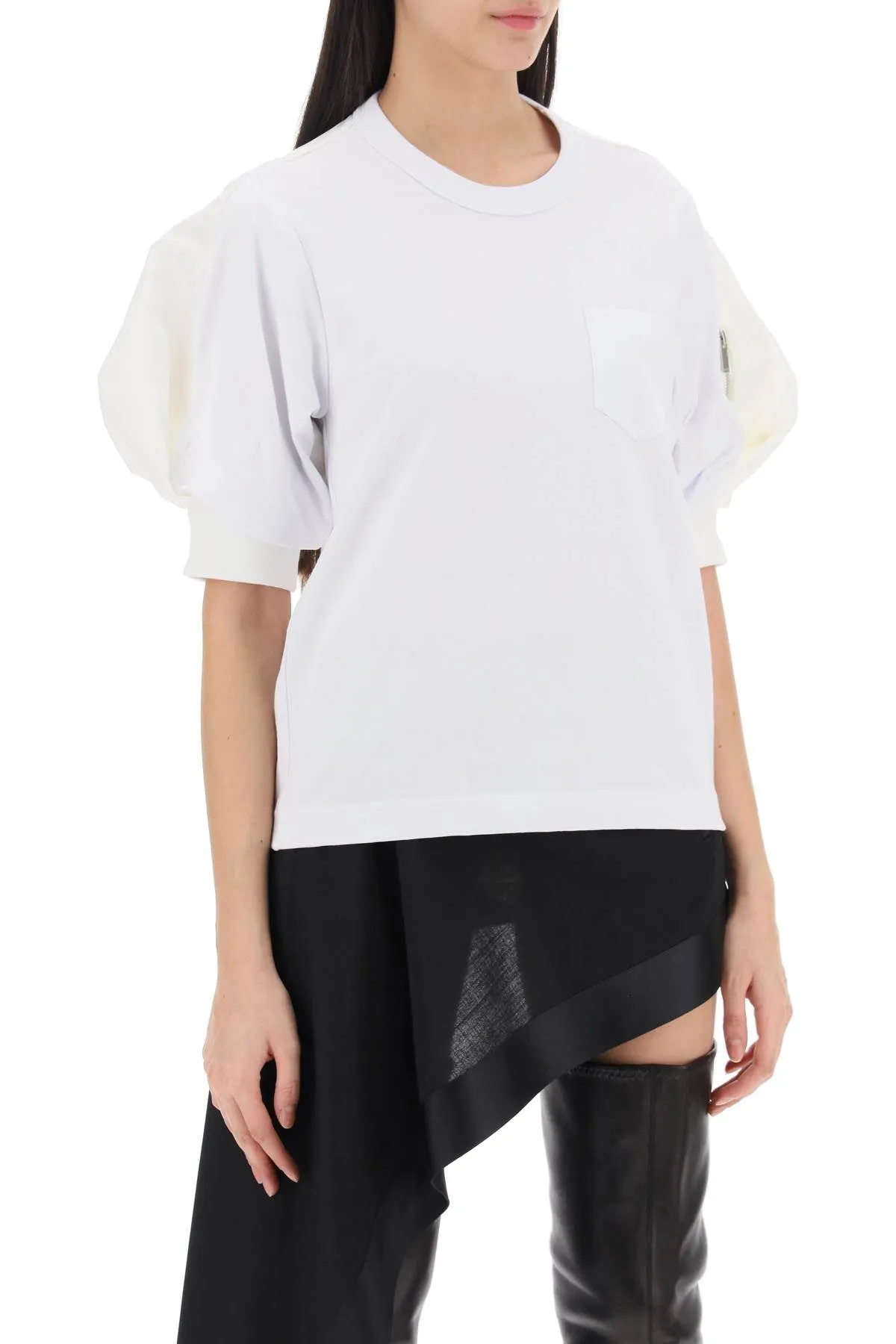 NYLON TWILL X COTTON JERSEY T-SHIRT sold by Lord & Taylor product image thumbnail 2