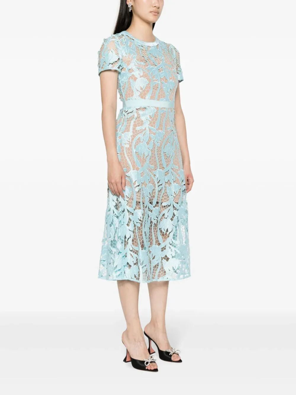 LIGHT BLUE LACE MIDI DRESS sold by Lord & Taylor product image thumbnail 5