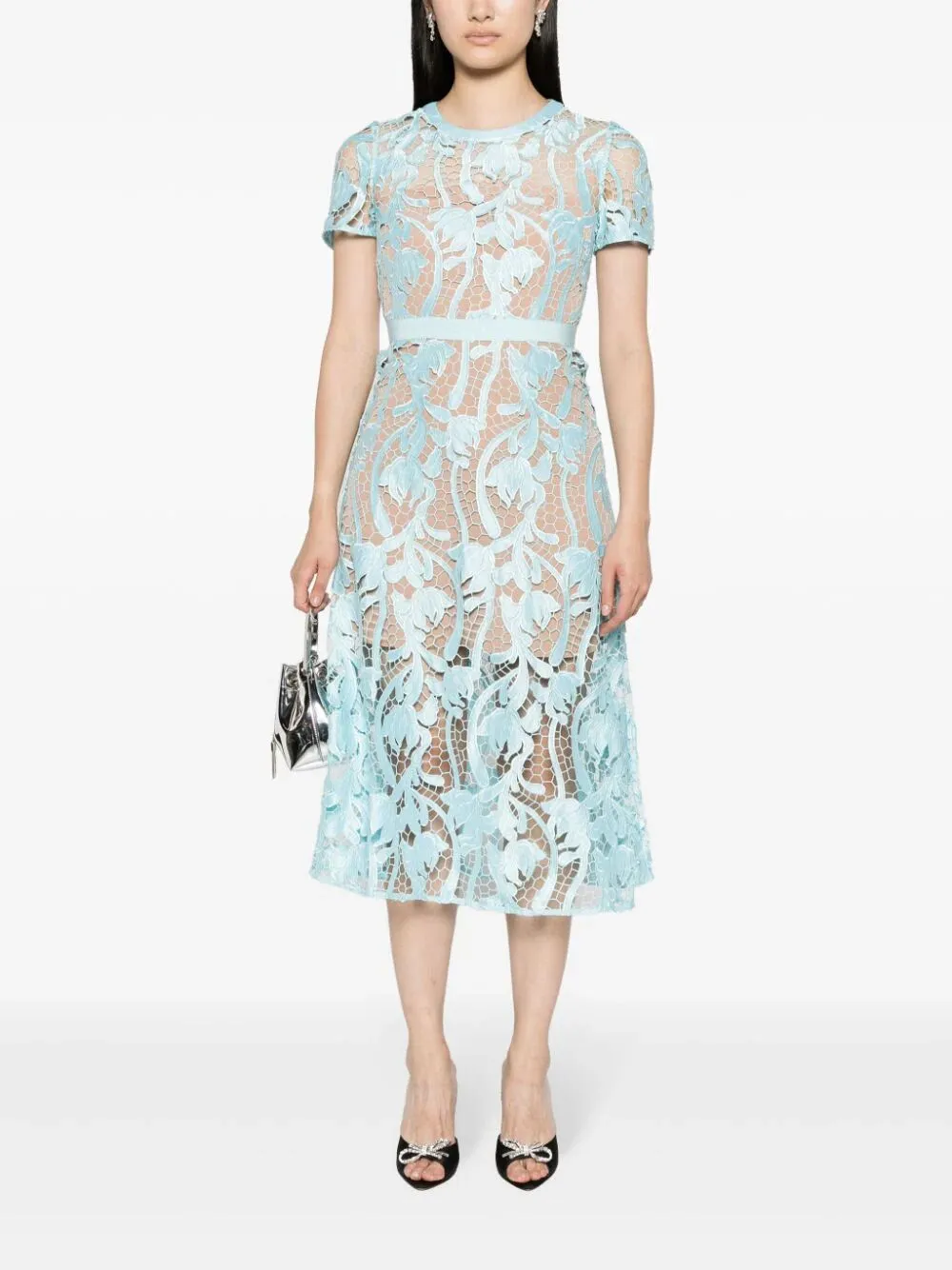 LIGHT BLUE LACE MIDI DRESS sold by Lord & Taylor product image thumbnail 2