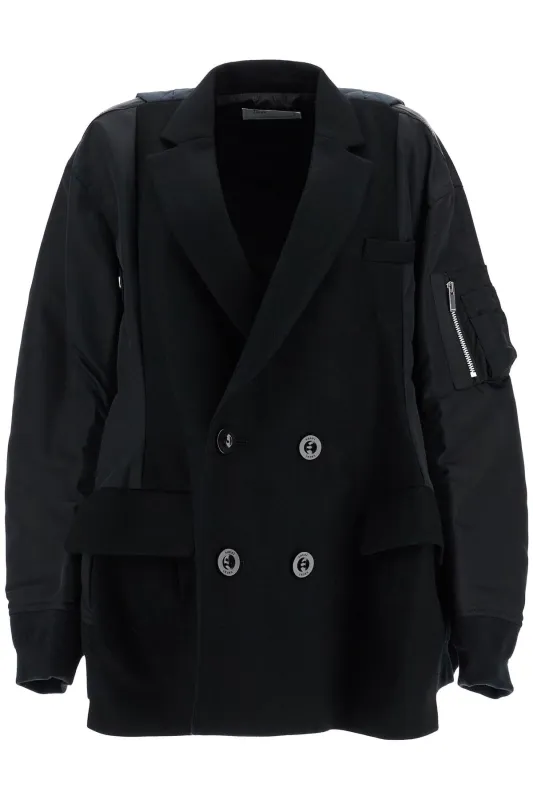 WOOL MELTON X NYLON TWILL QUILTED COAT sold by Lord & Taylor