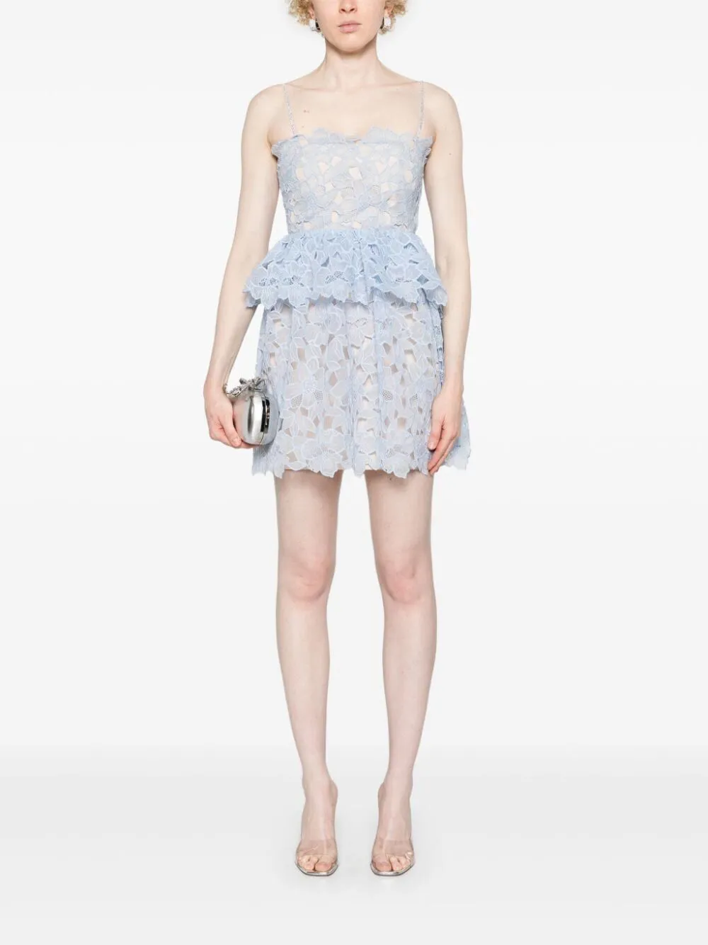 BLUE ORGANZA LACE MINI DRESS sold by Lord & Taylor product image thumbnail 4