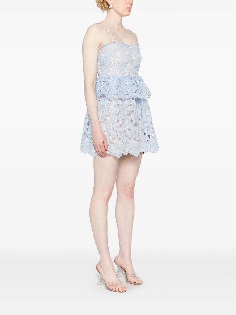 BLUE ORGANZA LACE MINI DRESS sold by Lord & Taylor product image thumbnail 5