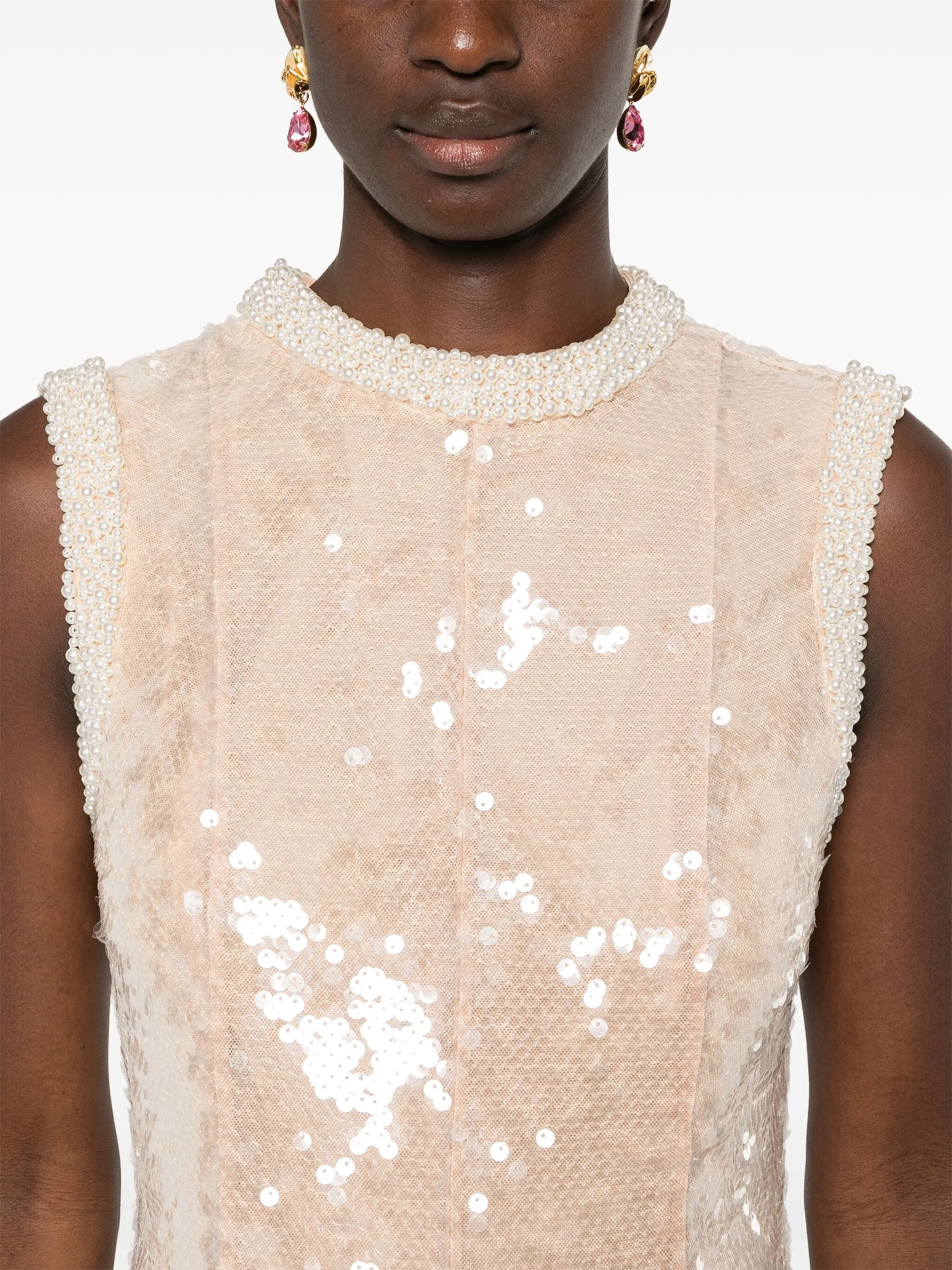 SEQUIN PEARL TRIM MIDI DRESS sold by Lord & Taylor product image thumbnail 5