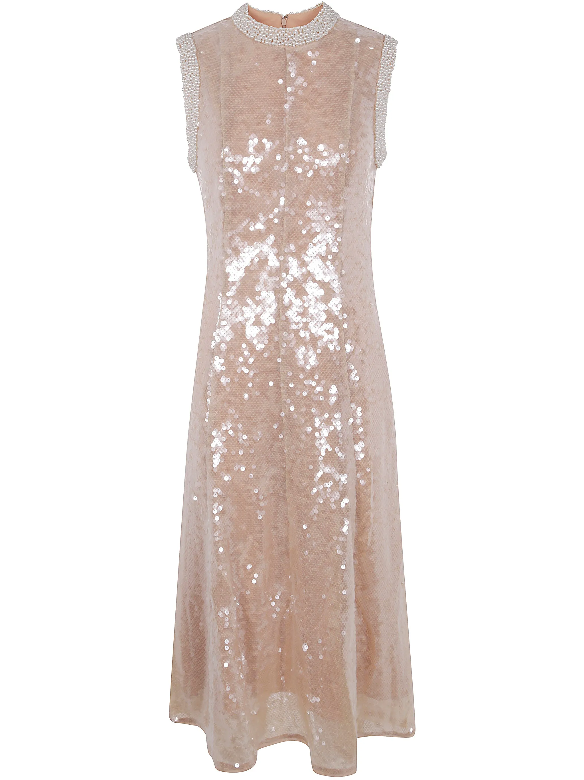 SEQUIN PEARL TRIM MIDI DRESS sold by Lord & Taylor
