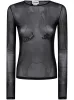 MESH LONG SLEEVES TOP WITH VELVET FLOCK "" sold by Lord & Taylor