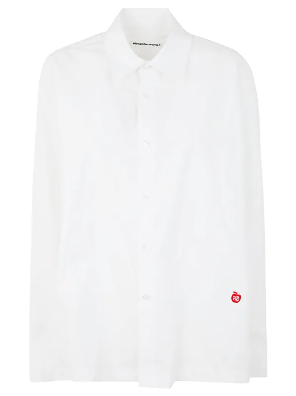 BUTTON UP LONG SLEEVE SHIRT WITH LOGO APPLE PATCH sold by Lord & Taylor