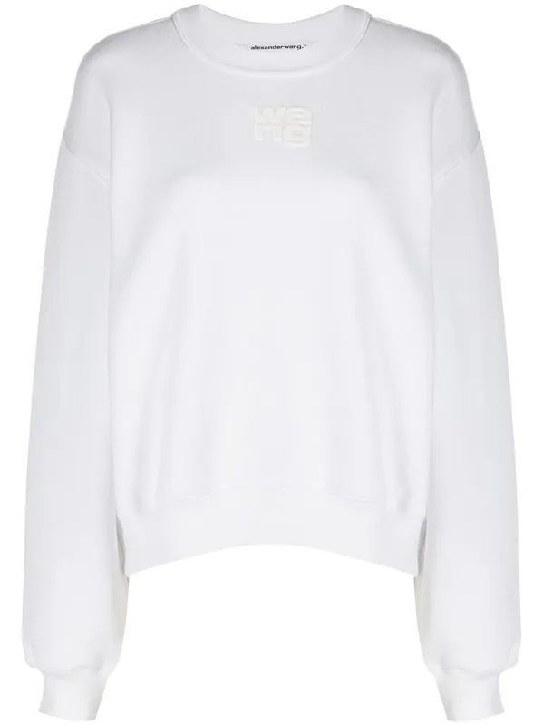 ESSENTIAL TERRY CREW SWEATSHIRT WITH PUFF PAINT LOGO sold by Lord & Taylor