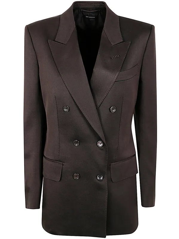 SILK AND WOOL TWILL DOUBLE BREASTED JACKET sold by Lord & Taylor