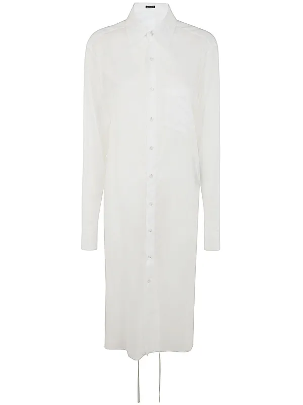 GABI LONG RELAX FIT SHIRT DRAPED ON BACK LIGHT COTTON VOILE WHITE made by Ann Demeulemeester